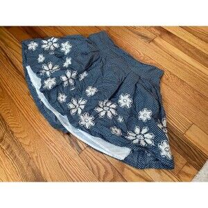 Paper Crane Midi Skirt in Navy